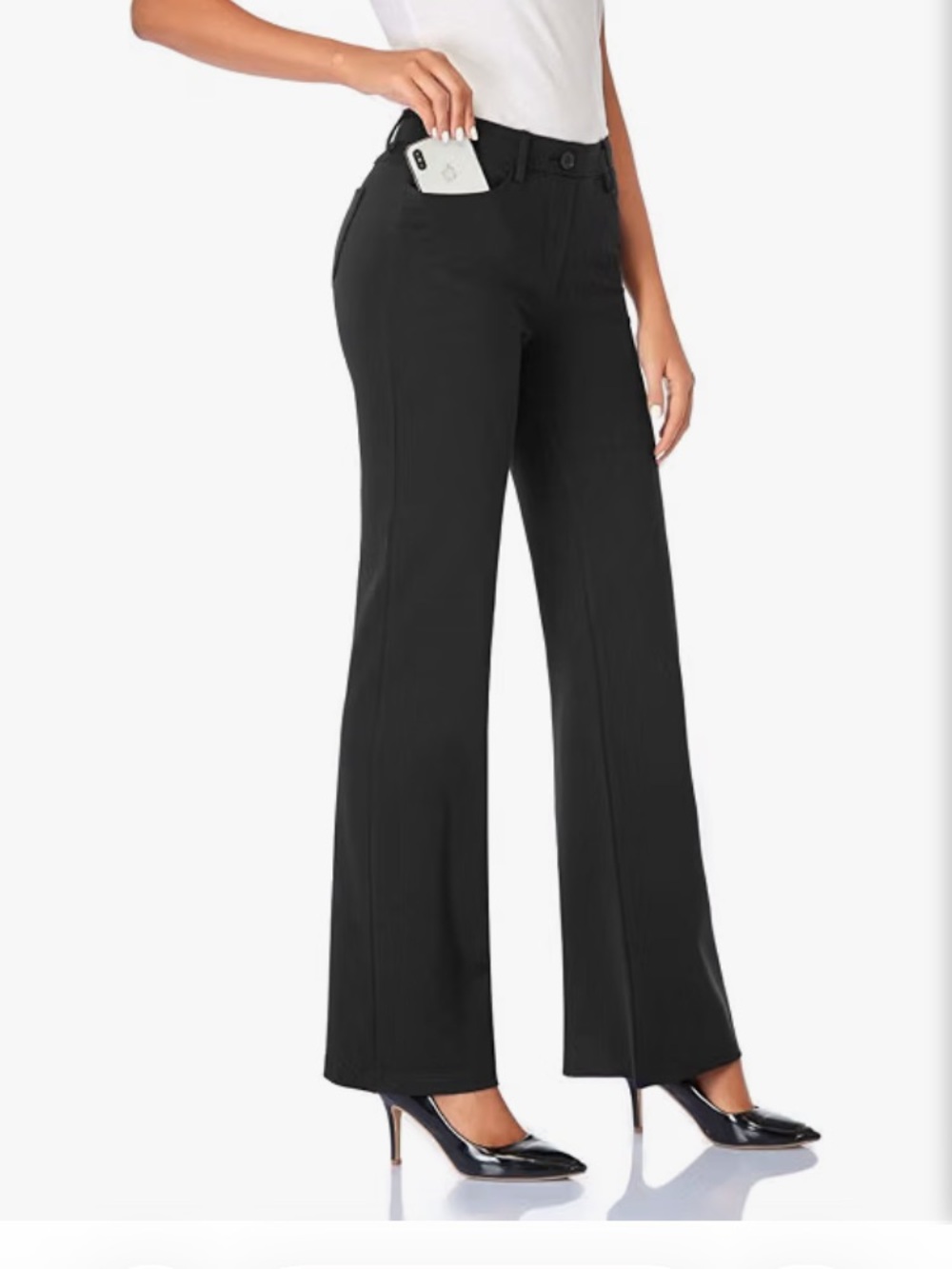 Classic Black Wide-Leg Women's Trousers
